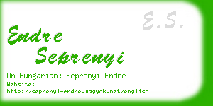 endre seprenyi business card